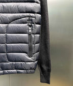 Men’s Hooded Knit-Paneled Down Jacket