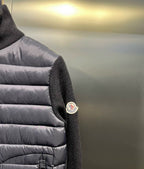 Men’s Hooded Knit-Paneled Down Jacket