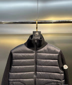 Men’s Hooded Knit-Paneled Down Jacket