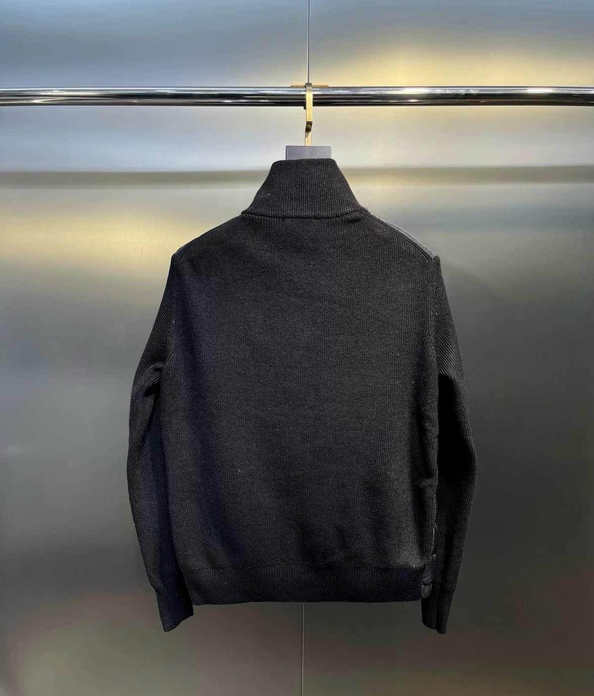 Men’s Hooded Knit-Paneled Down Jacket