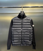 Men’s Hooded Knit-Paneled Down Jacket