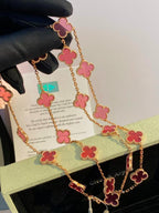 Bubble Pink Clover Necklace