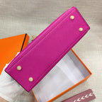 Kelly Palm-Grain Leather Structured Handbag