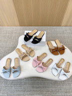 D Bow Flat Slide Sandals 2026