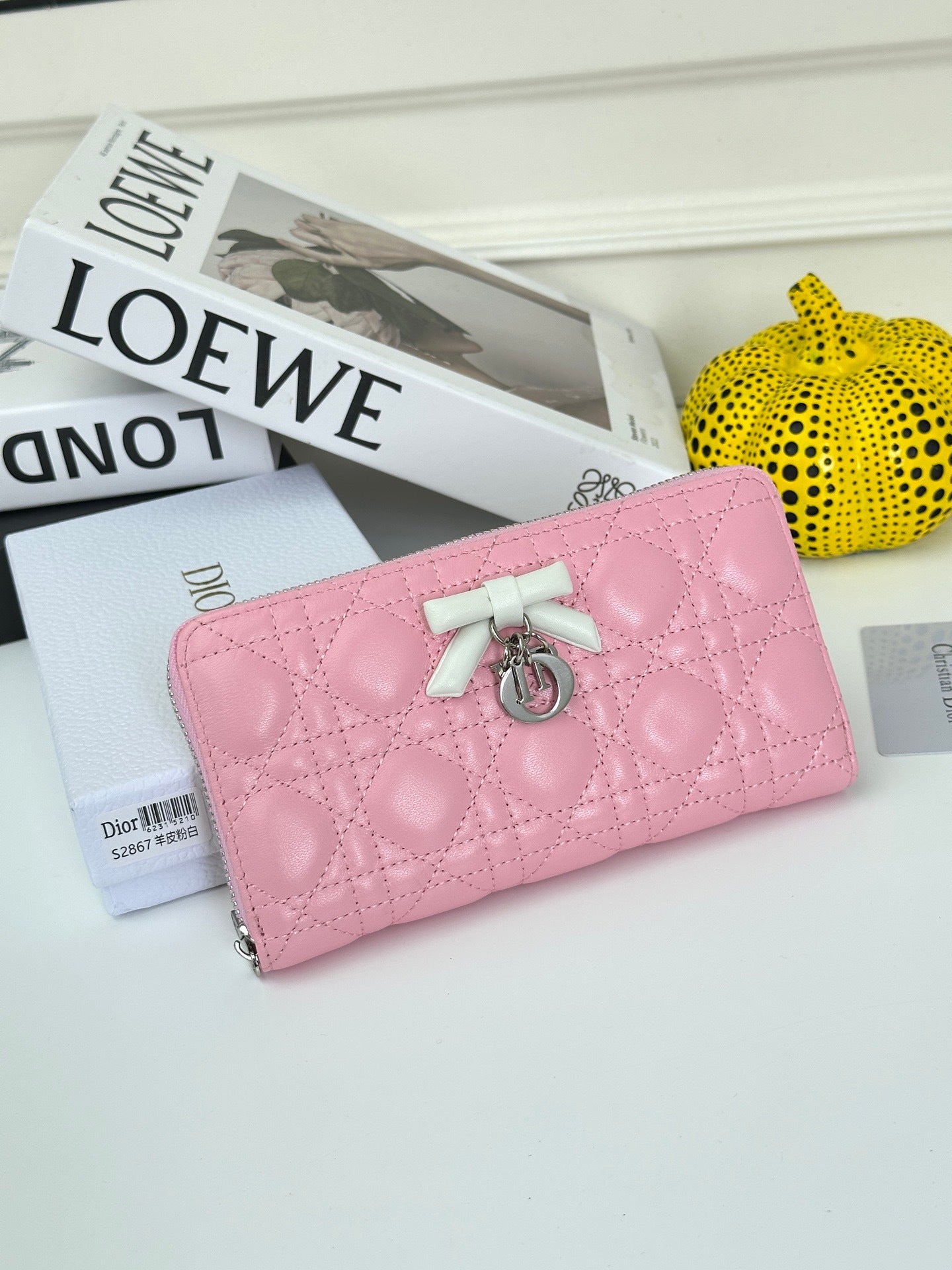 D Bow Logo Card Holder | S2867/ S2866| Lambskin |