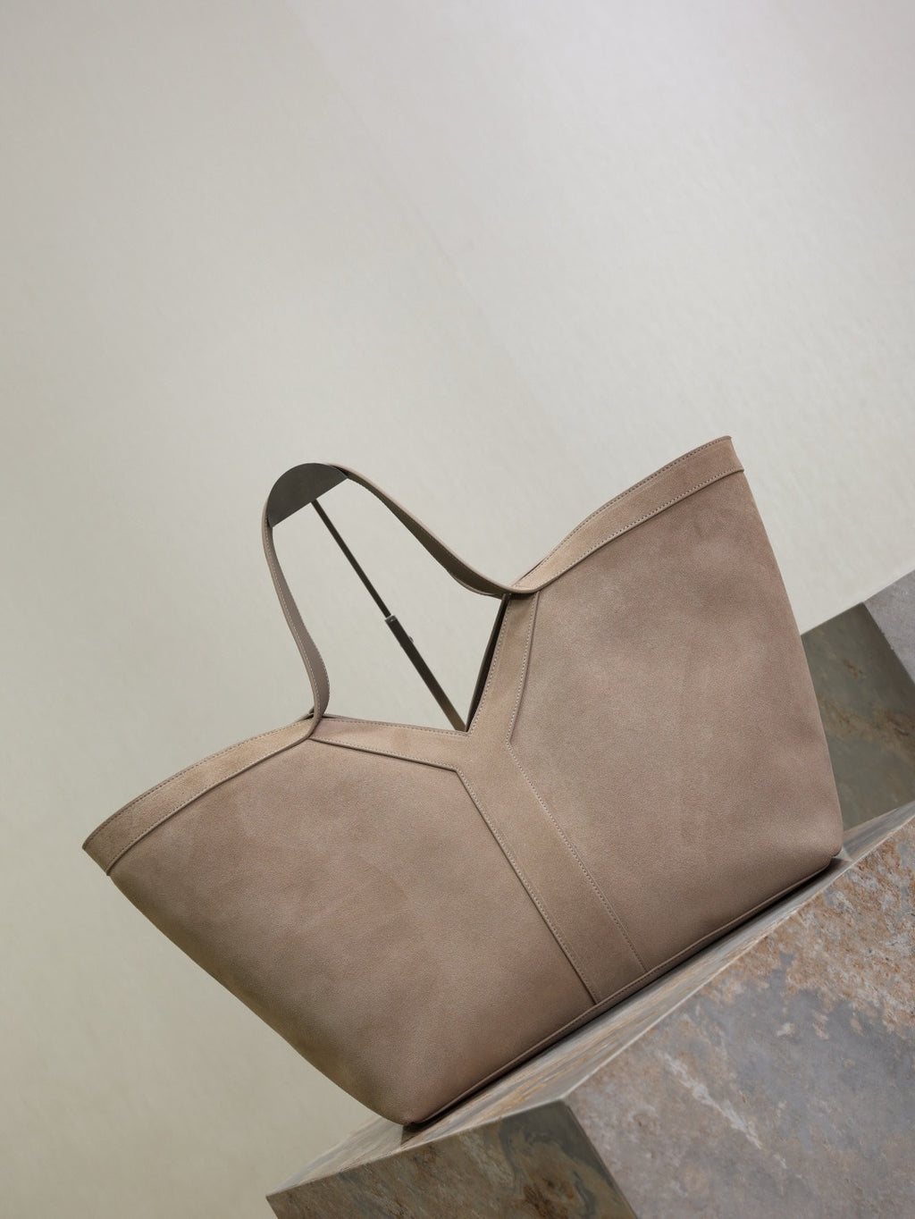 Y Suede & Calfskin Logo Tote Bag  |Premium Quality |