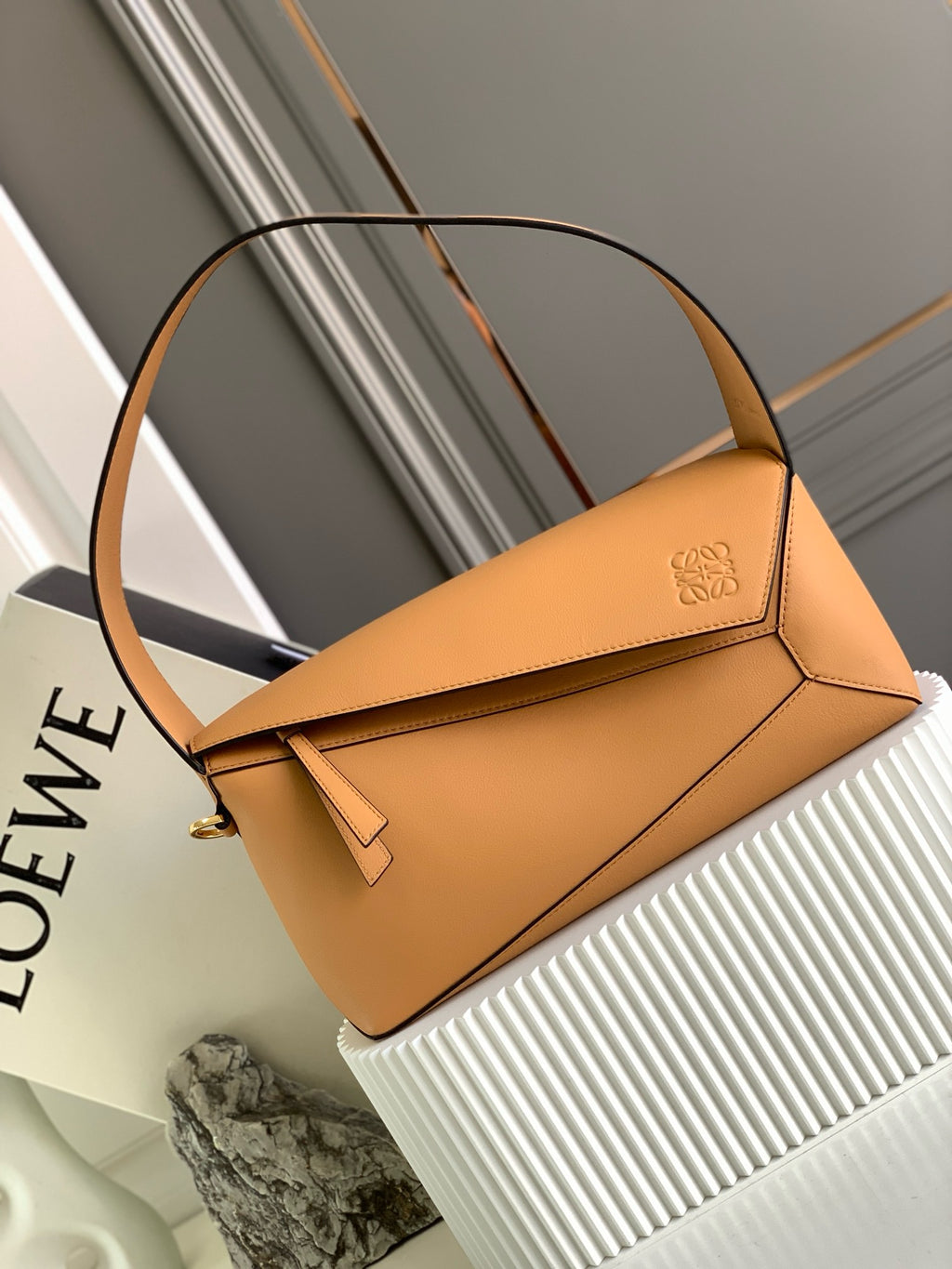 Premium Geometric Soft Leather Shoulder Bag – DSX
