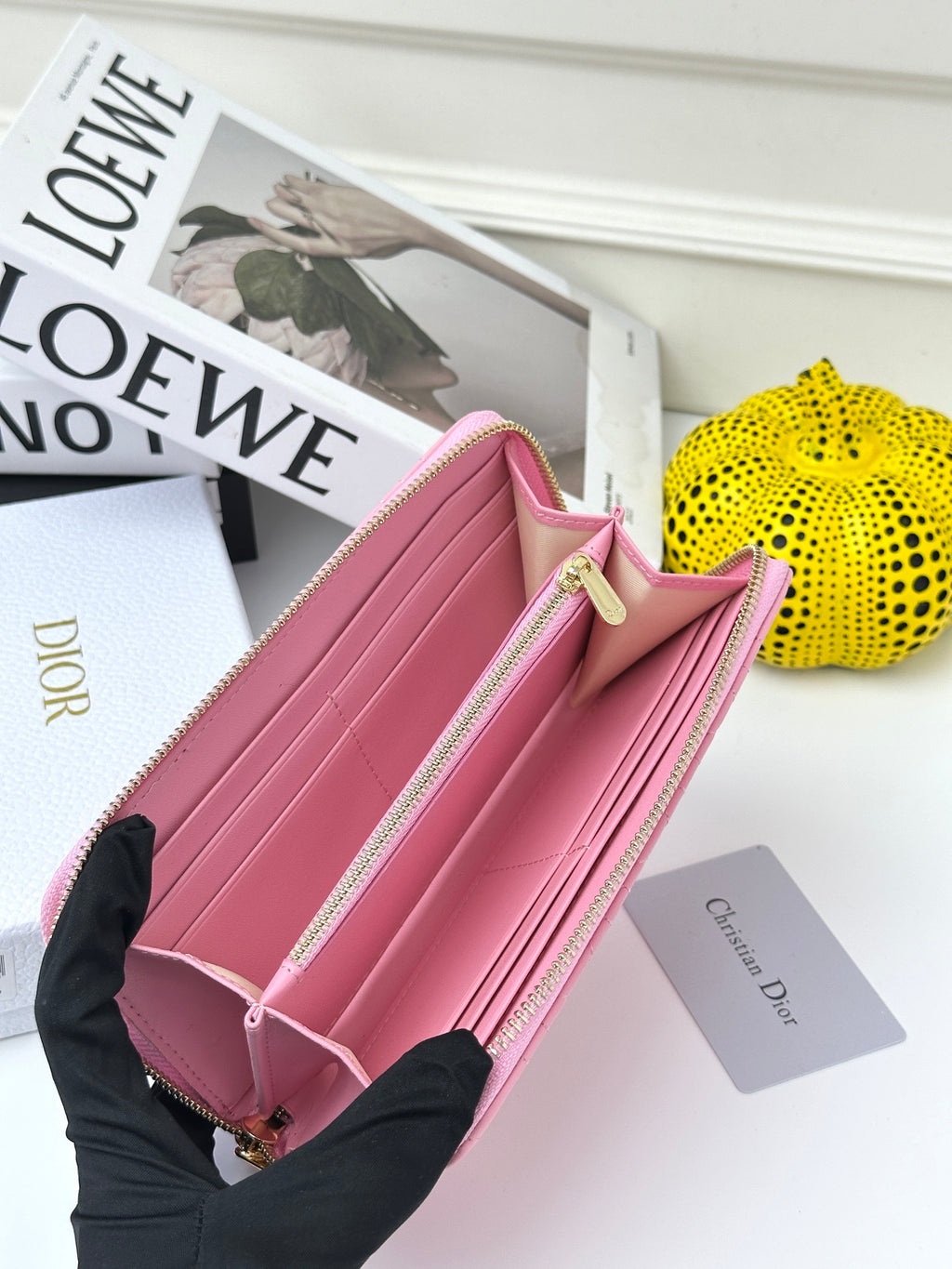 D Bow Logo Card Holder | S2867/ S2866| Lambskin |