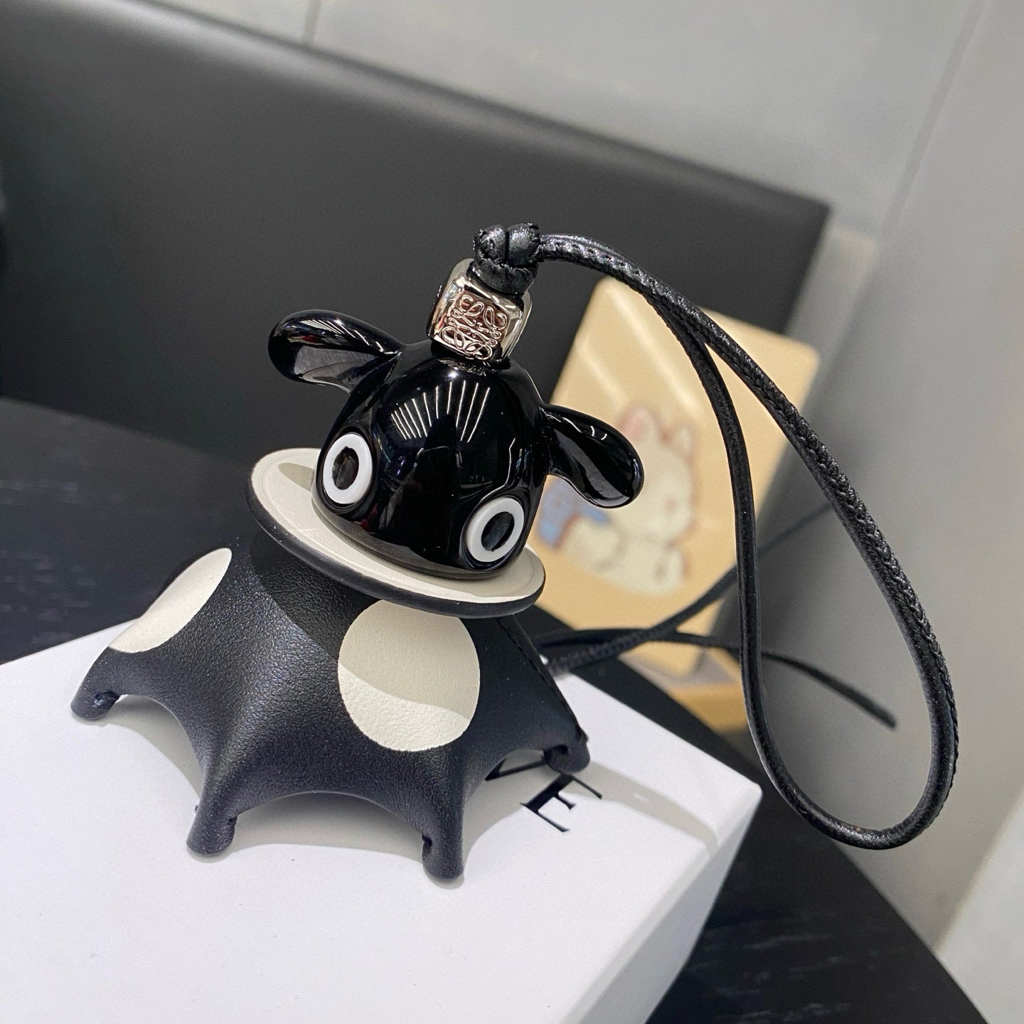 Puzzle Polka Dot Charm | Calfskin &  Acetate
