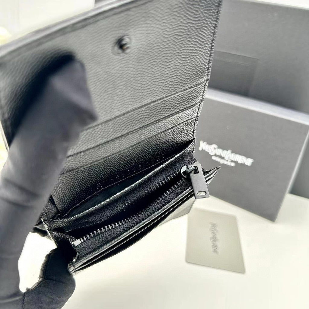 Y Compact Leather Bi-Fold Wallet