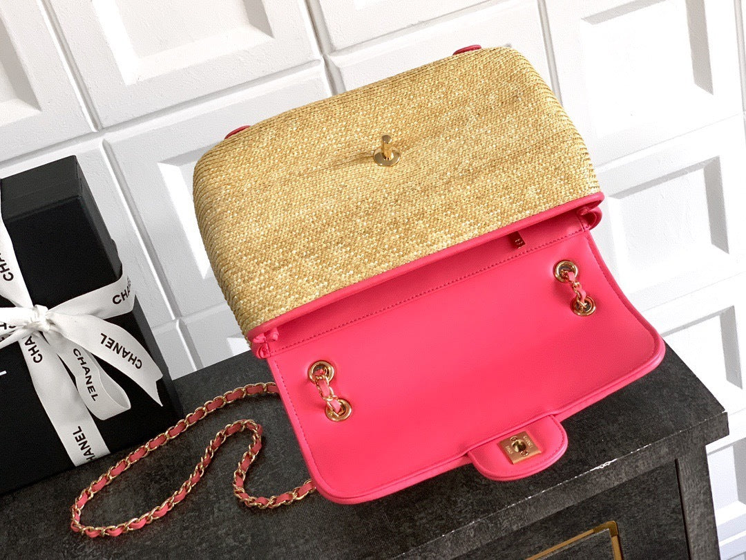 Large Woven Flap Bag – Summer Edition (Premium Quality++)