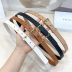 Slim Reversible Leather Waist Belt – 2.0cm