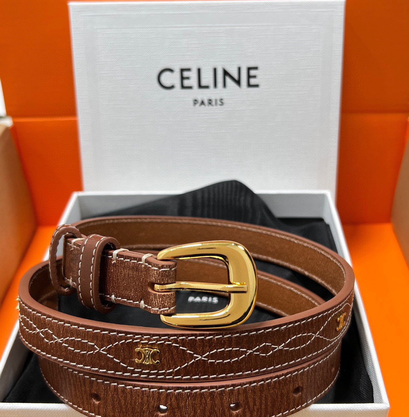 C Women's Belt – Handmade Tanneries Haas Novonappa Leather, Vintage French Style