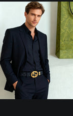 Men’s Interlocking Double Buckle Reversible Belt — 3.8 cm