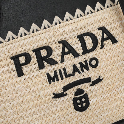 Pra*da Crochet Straw Bag