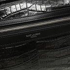 Crocodile-Embossed Leather Backpack