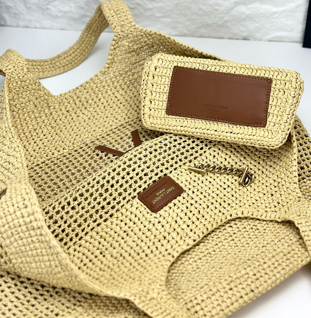 ICARE Natural Raffia Large Handwoven Tote Bag (High quality )