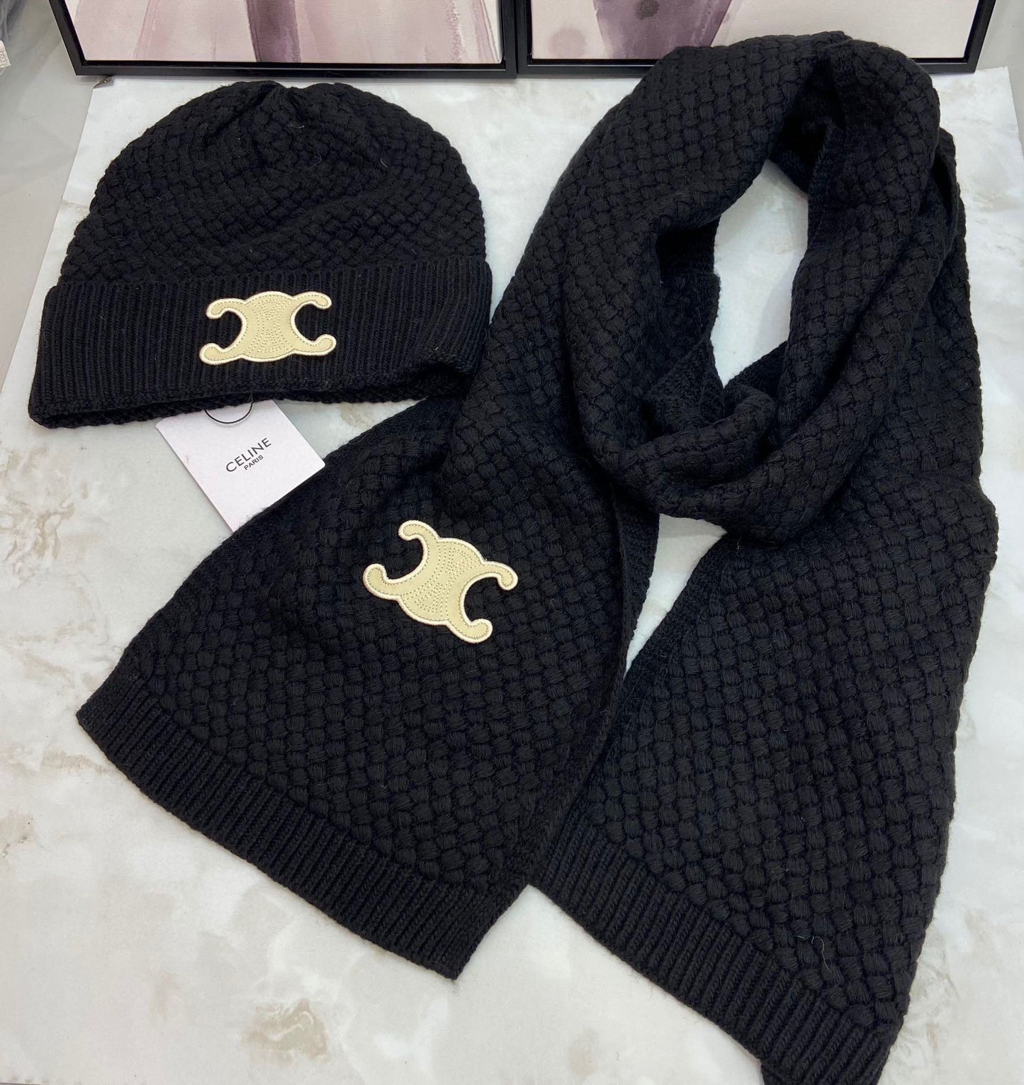 Ce*li*n cashmere hat and scarves