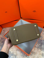 Birkin Platinum Color-Blocked Women's Bag from the Exclusive TOGO Series