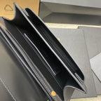 Premium Black Leather Sunset Box Clutch