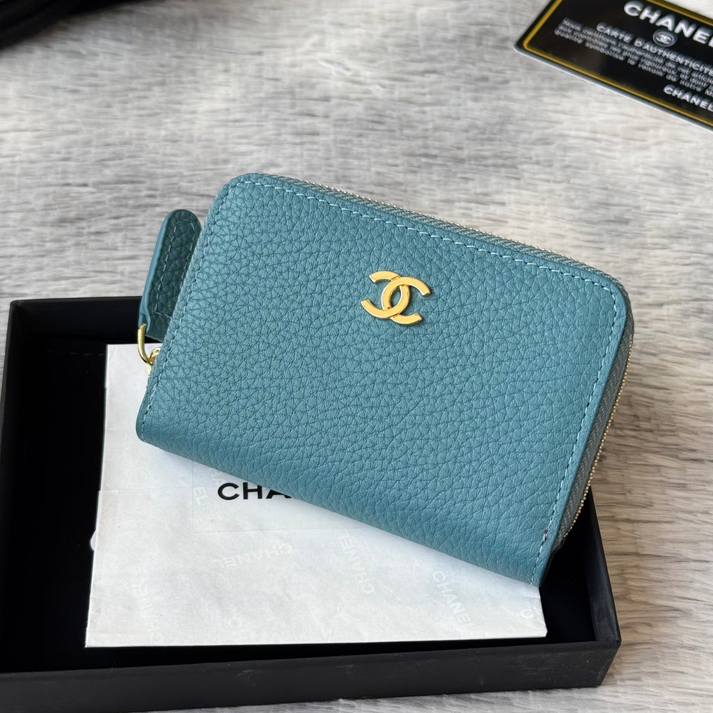 Lychee-Grain Zip Coin Purse (Premium Quality)