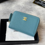 Lychee-Grain Zip Coin Purse (Premium Quality)