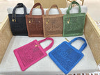 Handwoven Raffia &  Calfskin Tote (Premium Quality)