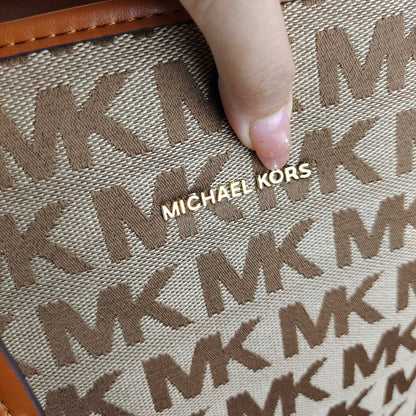 M*K Leather and Canvas Tote