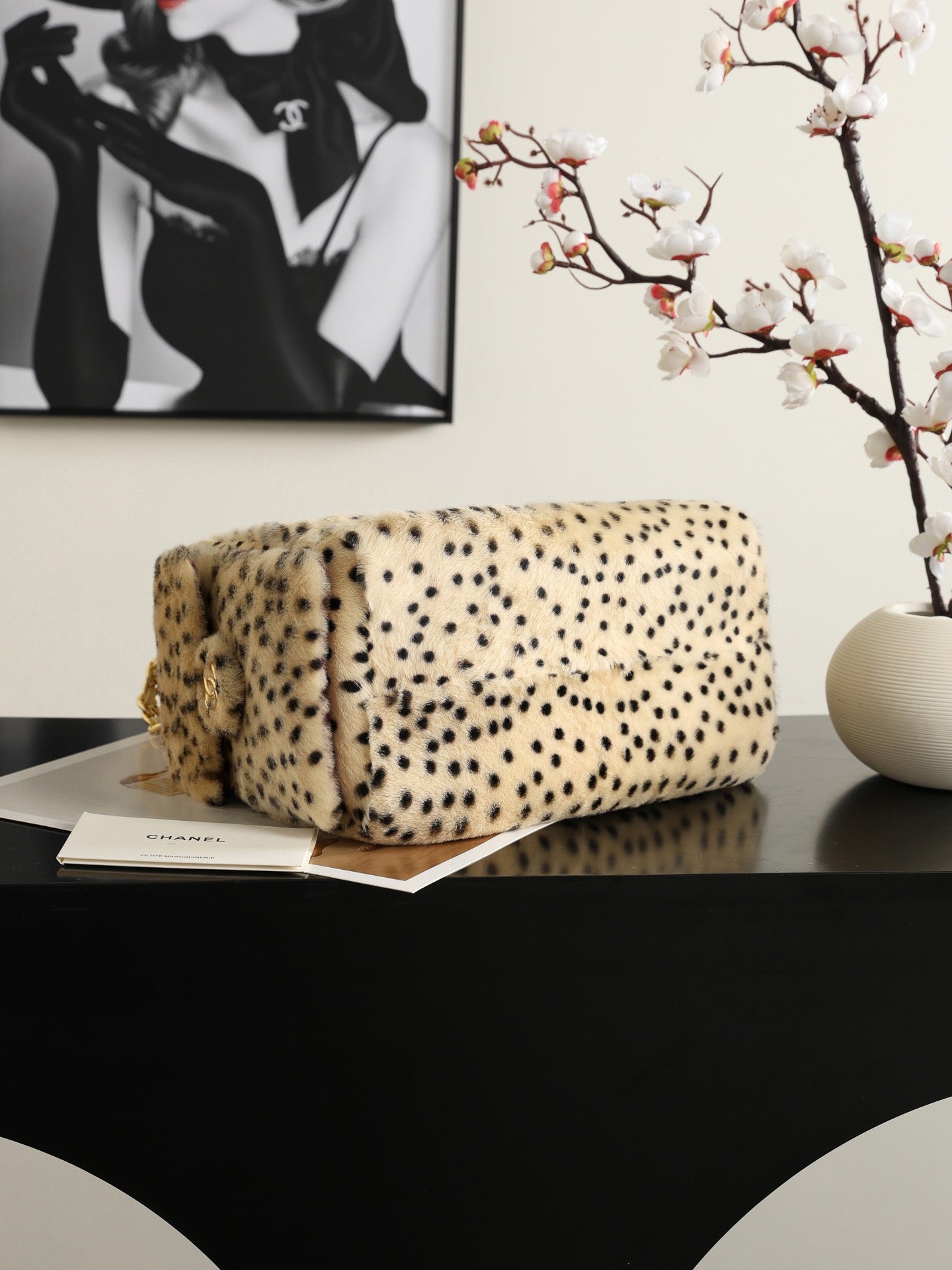 Spotted leopard plush Hobo bag (Premium quality )