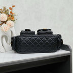 Quilted Leather Multi-Pocket Hobo Bag