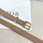 Slim Reversible Leather Waist Belt – 2.0cm