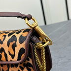 Leopard Print Logo Loco Calfskin Bag