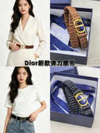 Gold Buckle Elastic Waist Belt