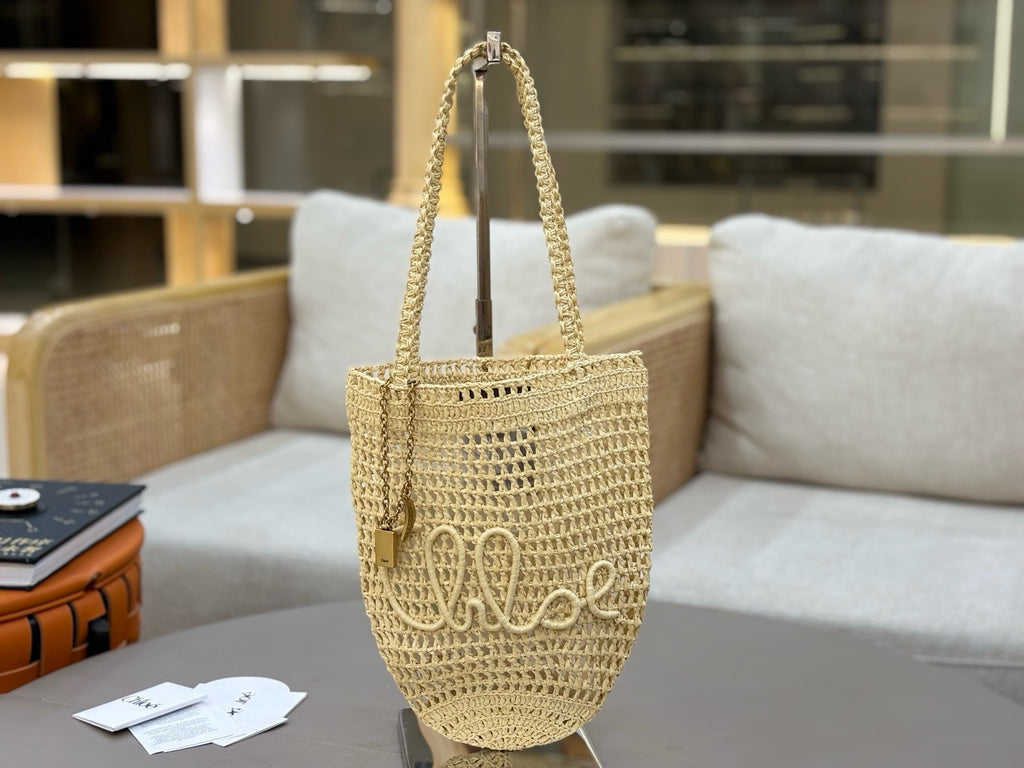 Handcrafted Raffia & Leather Tote  (Premium Quality)