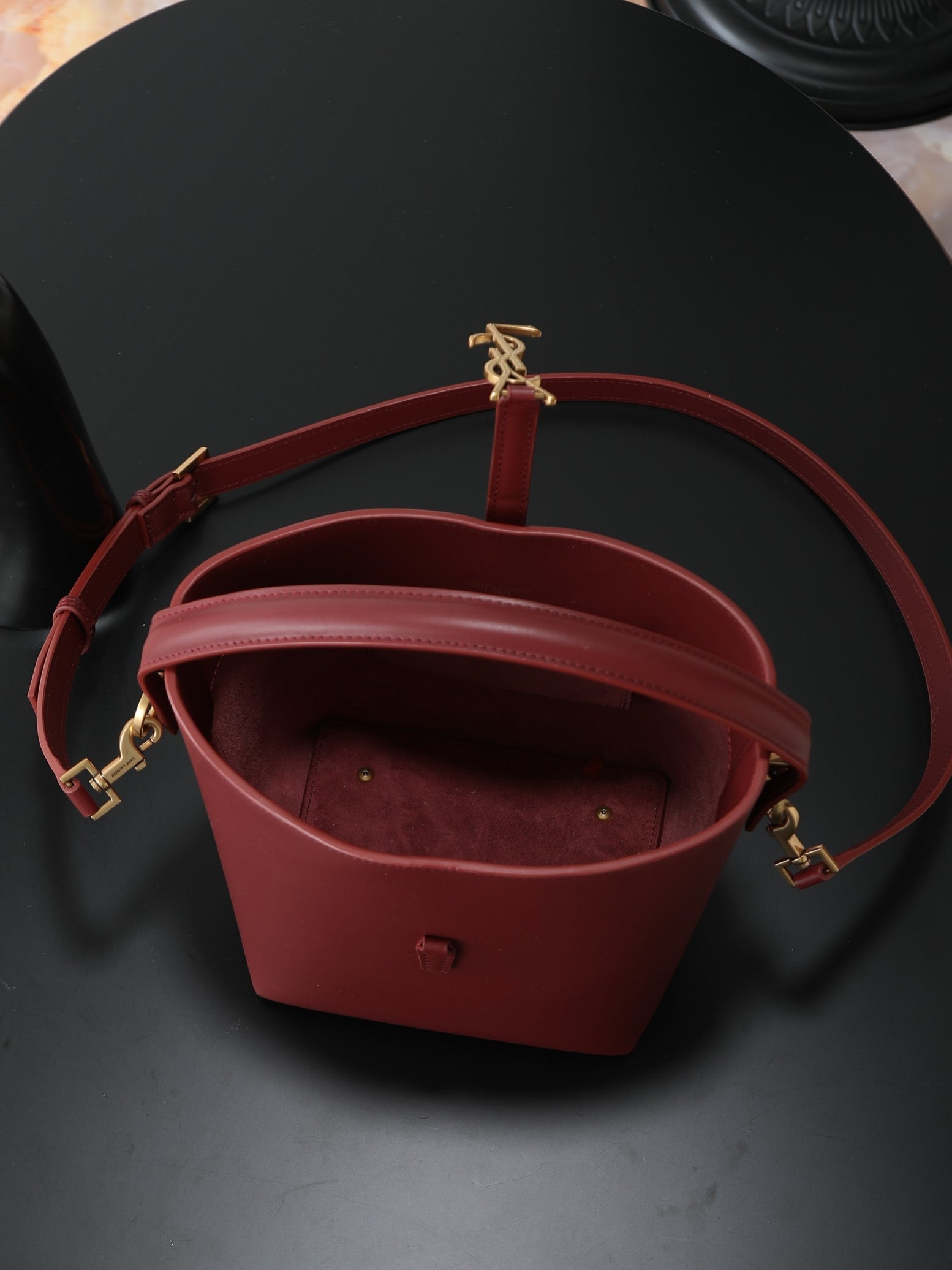 Bucket Bag | LE 37 | Smooth Calfskin | Dark Red (Premium Quality )