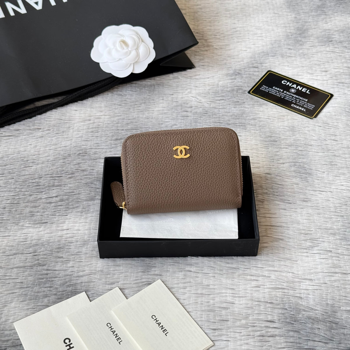 Lychee-Grain Zip Coin Purse (Premium Quality)