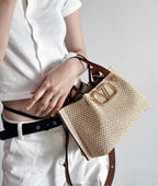 Handwoven Studded Tote Bag