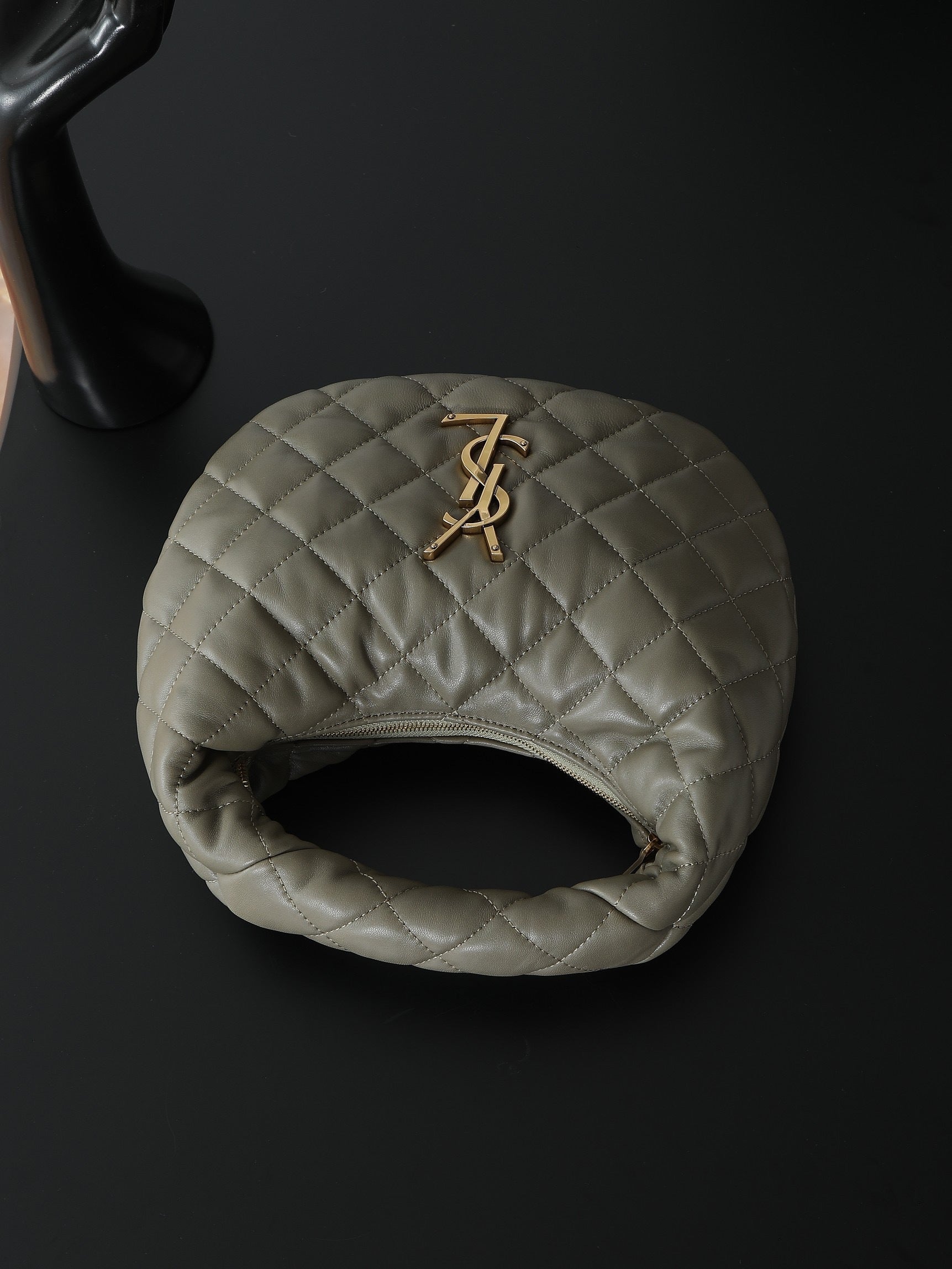 ICare Baby Pink Napa Leather Croissant Shoulder Bag