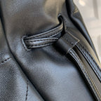 Elegant Black Lambskin Shoulder Tote