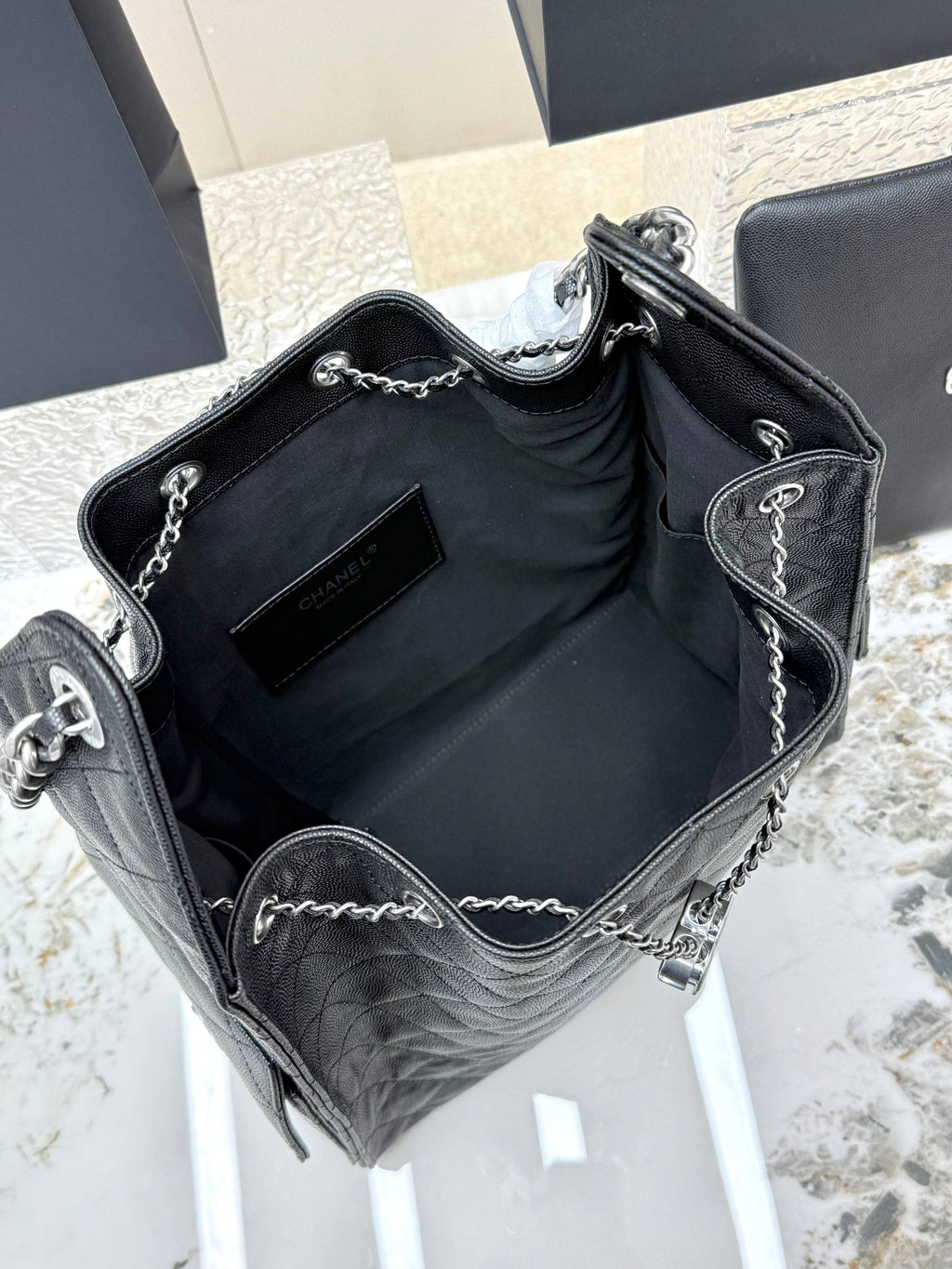 Caviar Leather Hobo Bag | 25C | Large | Premium quality|