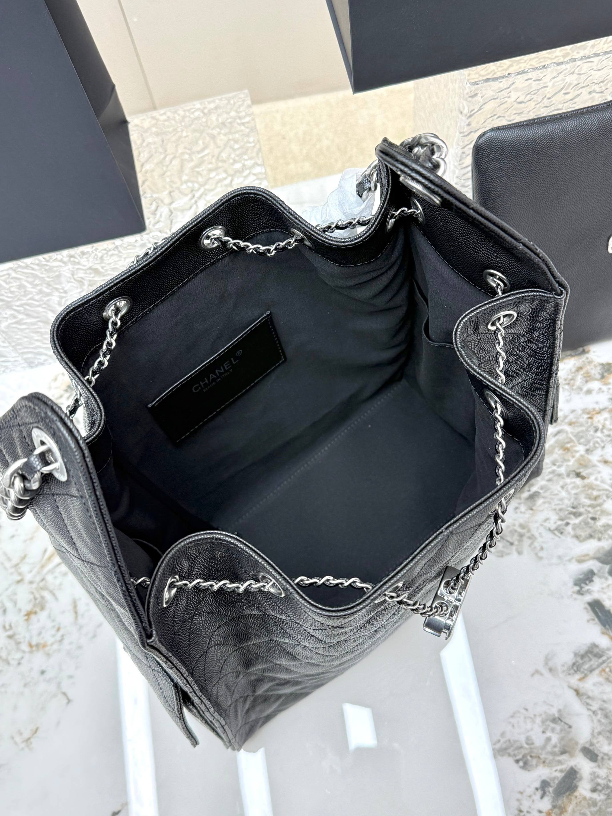 Caviar Leather Hobo Bag | 25C | Large | Premium quality|