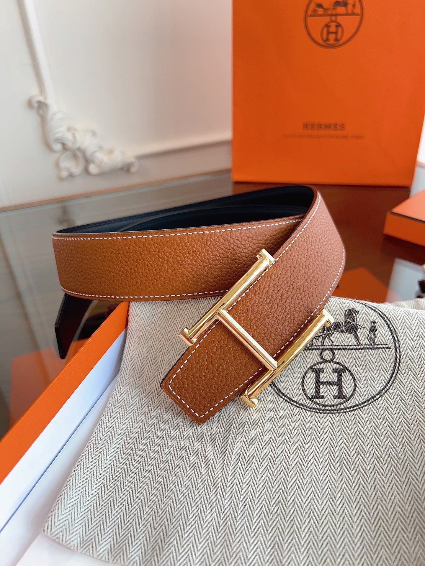 Premium Reversible Leather Belt — 3.8cm Width