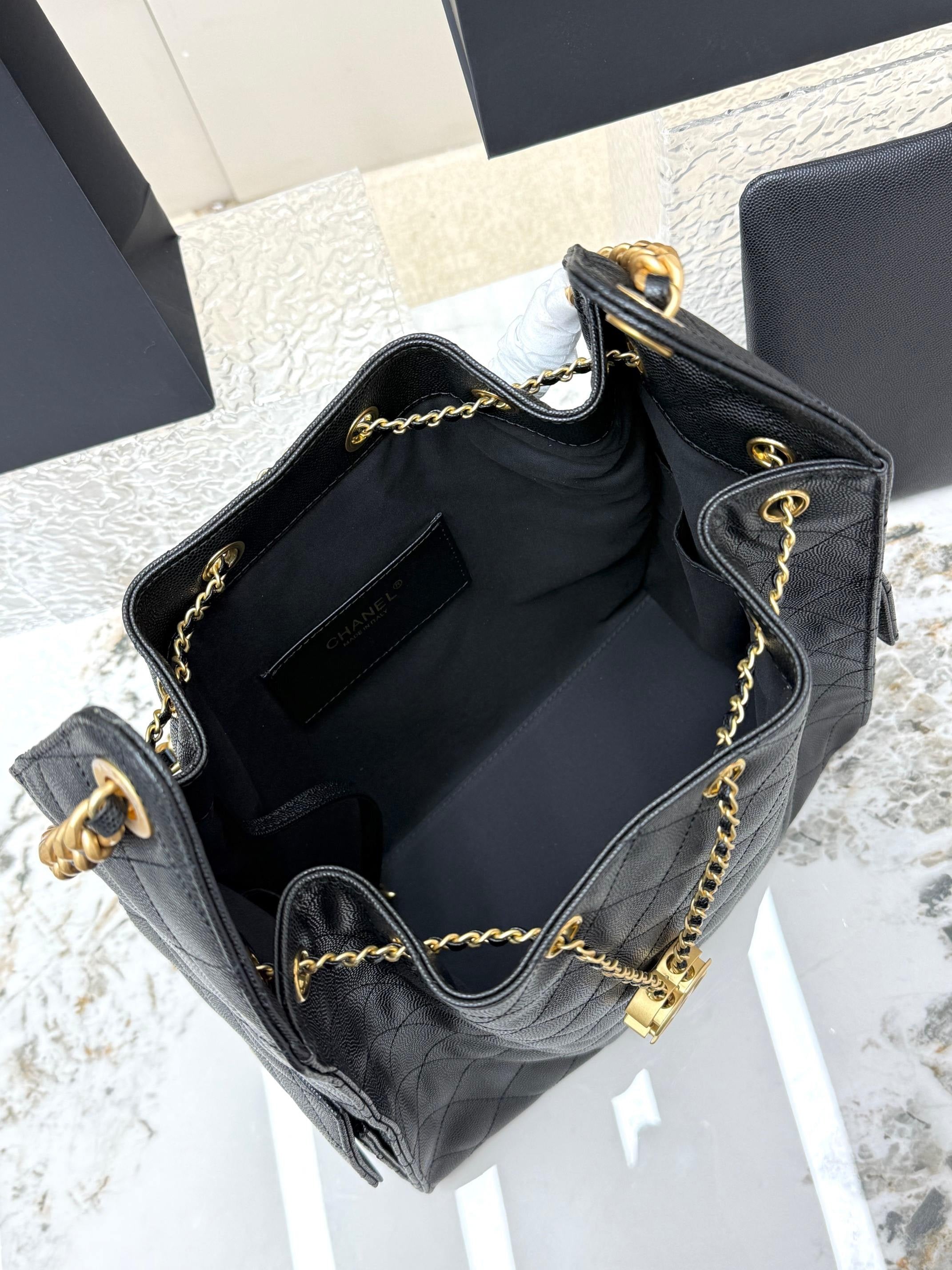 Caviar Leather Hobo Bag | 25C | Large | Premium quality|