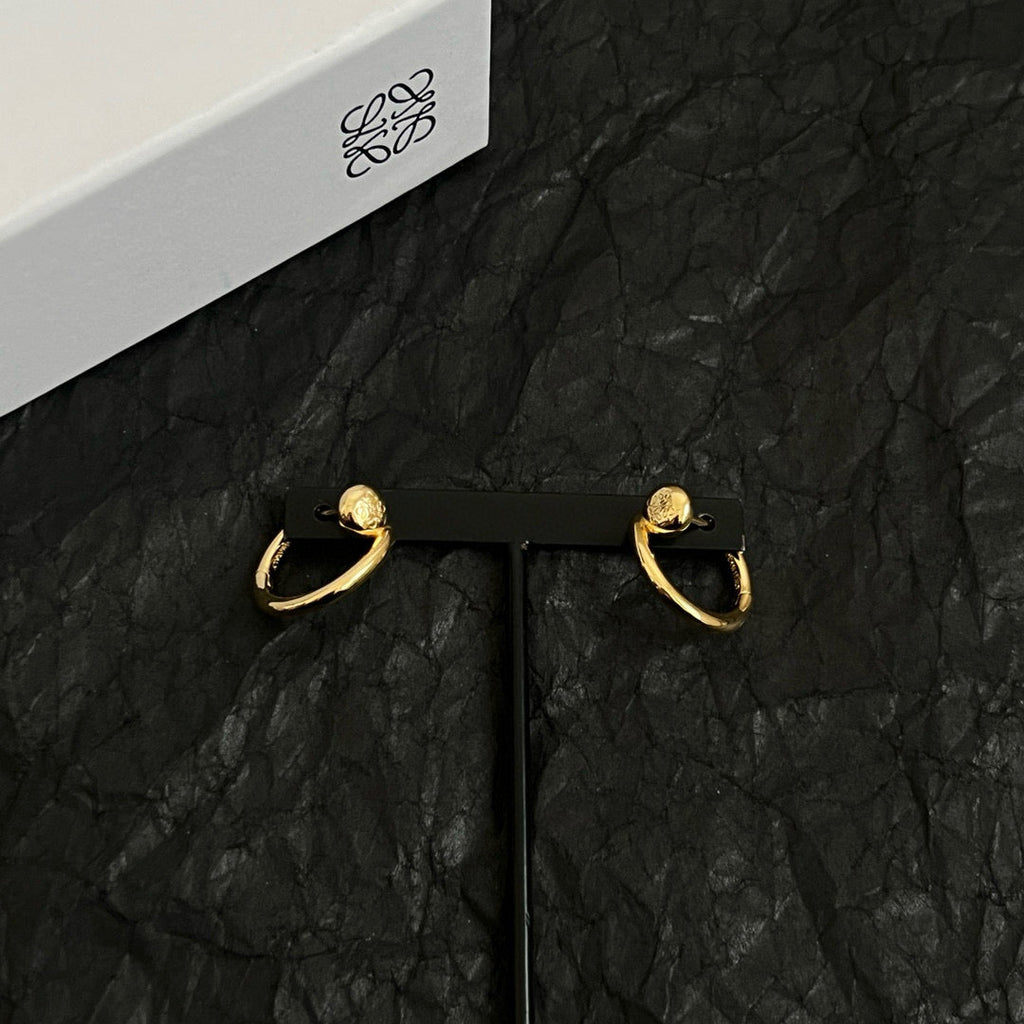 Gold-Tone Carved Diamond Clasp Hoop Earrings