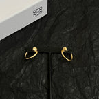 Gold-Tone Carved Diamond Clasp Hoop Earrings