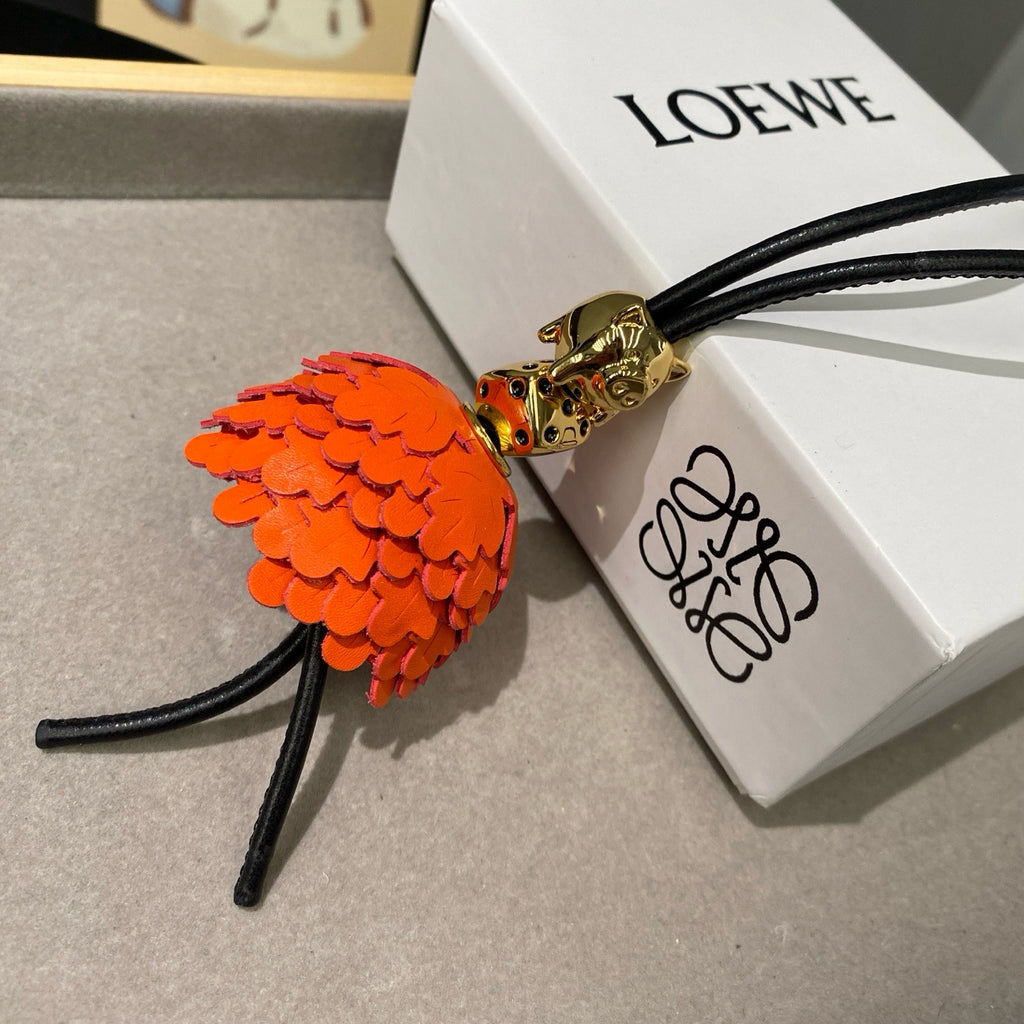 Beaded Leather Goldfish Charm 🐟