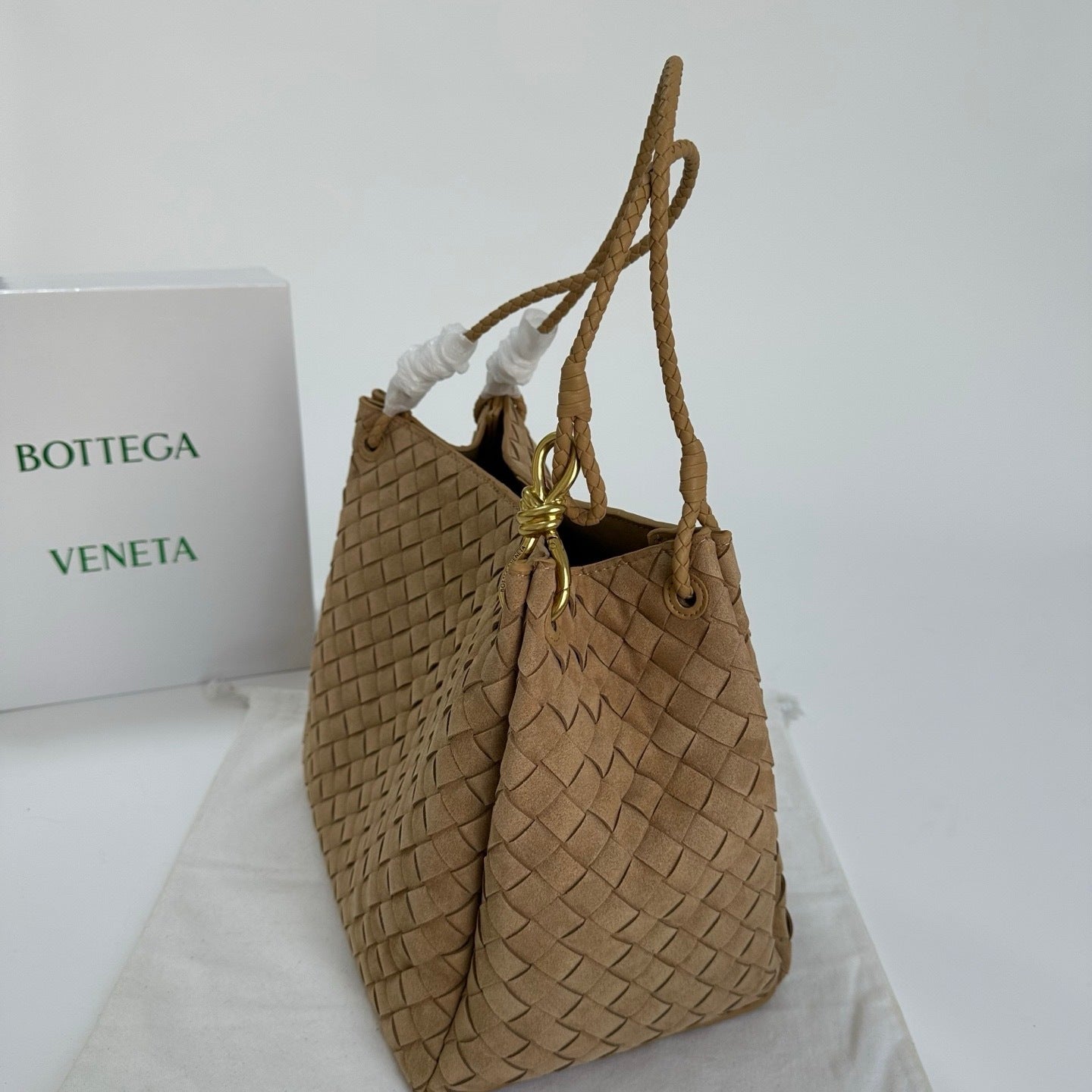 Soft Suede Parachute-Style Woven Bag