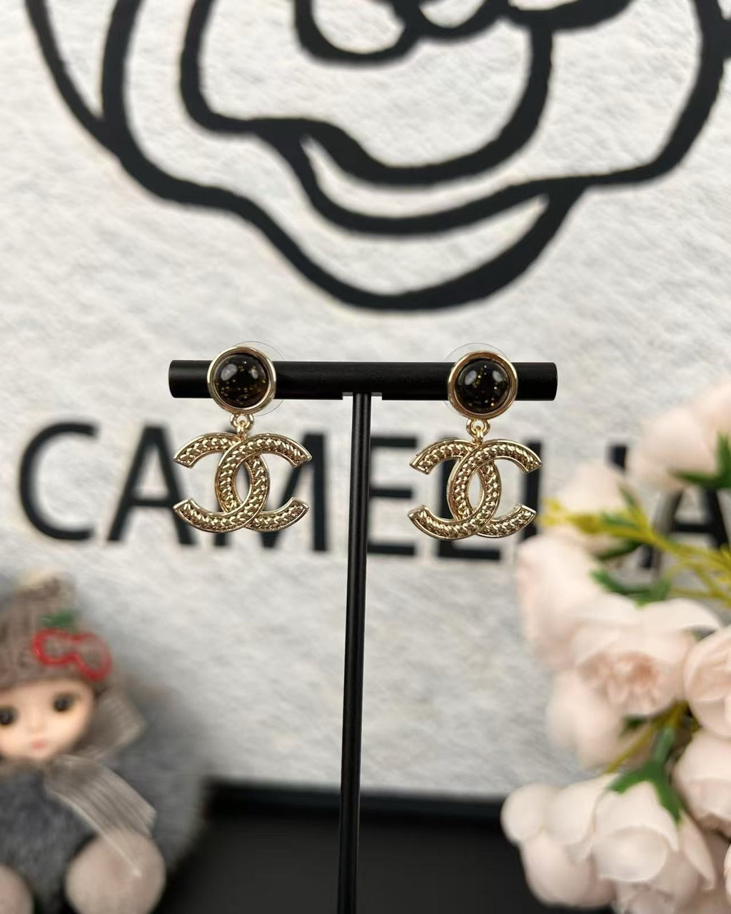 Star Sky Deep Blue Glass Bead Drop Earrings | 25A