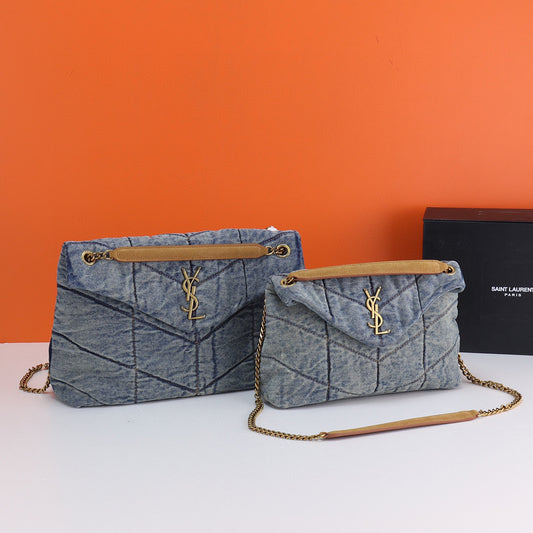 YL.S Loulou Puffer Denim Cloud Bag: Elevate Your Style with Timeless Sophistication