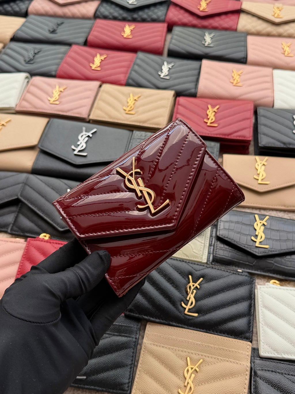 Matelassé Short Leather Envelope Wallet (Premium Quality )